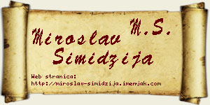 Miroslav Simidžija vizit kartica